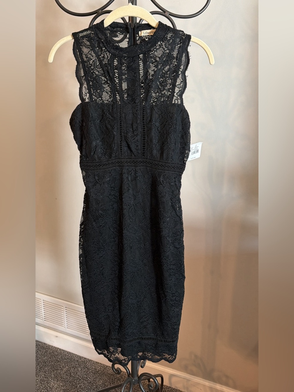 liberty Black Lace Sleeveless Midi Dress